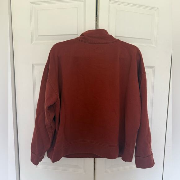 Target A New Day Cognac Brown Quarter Zip Fleece Pullover Sweater Size XL - Picture 6 of 8